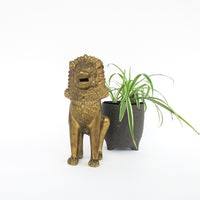 Thai Brass Lion Statue Sculpture