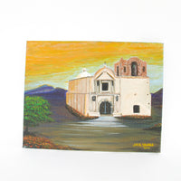 Vintage Architectural Pueblo Landscape Painting