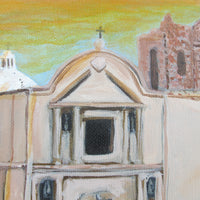 Vintage Architectural Pueblo Landscape Painting