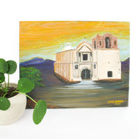 Vintage Architectural Pueblo Landscape Painting