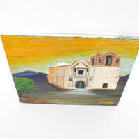 Vintage Architectural Pueblo Landscape Painting