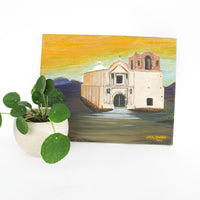 Vintage Architectural Pueblo Landscape Painting