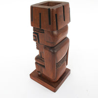 Midcentury Palm Springs Carved Wood Tiki Holder