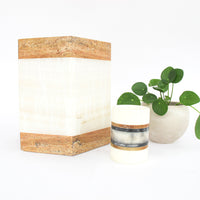 Pink and White Onxy Hexagon Stone Pot Made in Mexico