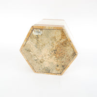 Pink and White Onxy Hexagon Stone Pot Made in Mexico