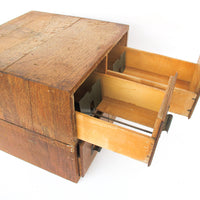Four Drawer Wood Index Cabinet Card Catalog