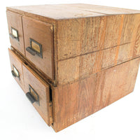 Four Drawer Wood Index Cabinet Card Catalog