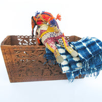 Teak Rosewood Indian Carved Folding Box Organizer