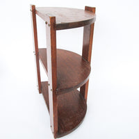 3 Tier Half Moon Arts and Crafts Wood Side Table Shelf