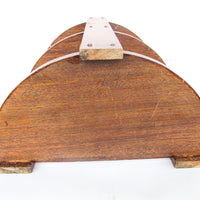 3 Tier Half Moon Arts and Crafts Wood Side Table Shelf