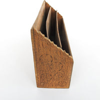 Teak Wood Desk Letter Organizer