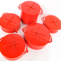 Dansk Red Enameled Cast iron Baking Dishes with Lids (Sold Individually)