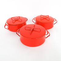 Dansk Red Enameled Cast iron Baking Dishes with Lids (Sold Individually)