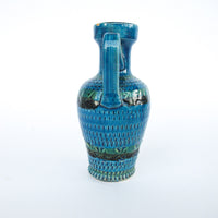 Rossini Italian Studio Pottery Ceramic Vase Volcano Glaze Blue Made in Italy