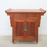 Midcentury Rolling Wood Bar Cabinet