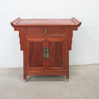 Midcentury Rolling Wood Bar Cabinet