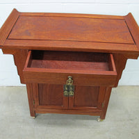 Midcentury Rolling Wood Bar Cabinet