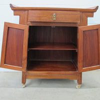 Midcentury Rolling Wood Bar Cabinet