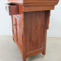 Midcentury Rolling Wood Bar Cabinet