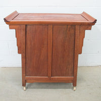 Midcentury Rolling Wood Bar Cabinet