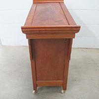 Midcentury Rolling Wood Bar Cabinet