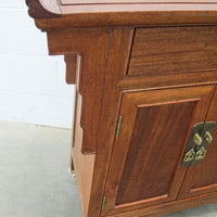 Midcentury Rolling Wood Bar Cabinet