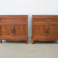 Antique Solid Teak Wood bedside Tables. Asian Design Furniture