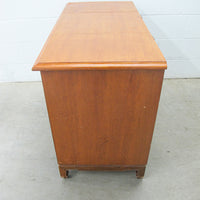 Solid Teak Art Deco Midcentury Bedside Tables Headboard Mirrored Vanity w/Stool (Each Sold Separately)