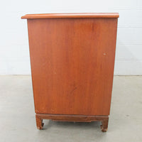 Solid Teak Art Deco Midcentury Bedside Tables Headboard Mirrored Vanity w/Stool (Each Sold Separately)