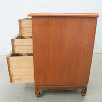 Solid Teak Art Deco Midcentury Bedside Tables Headboard Mirrored Vanity w/Stool (Each Sold Separately)