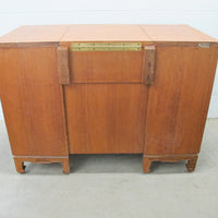 Solid Teak Art Deco Midcentury Bedside Tables Headboard Mirrored Vanity w/Stool (Each Sold Separately)