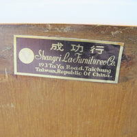 Solid Teak Art Deco Midcentury Bedside Tables Headboard Mirrored Vanity w/Stool (Each Sold Separately)