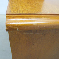 Solid Teak Art Deco Midcentury Bedside Tables Headboard Mirrored Vanity w/Stool (Each Sold Separately)