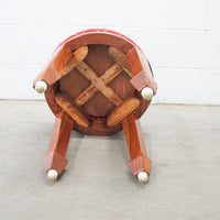 Solid Teak Art Deco Midcentury Bedside Tables Headboard Mirrored Vanity w/Stool (Each Sold Separately)