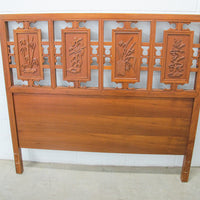 Solid Teak Art Deco Midcentury Bedside Tables Headboard Mirrored Vanity w/Stool (Each Sold Separately)