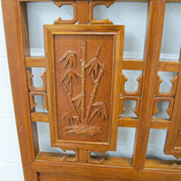 Solid Teak Art Deco Midcentury Bedside Tables Headboard Mirrored Vanity w/Stool (Each Sold Separately)