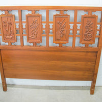 Solid Teak Art Deco Midcentury Bedside Tables Headboard Mirrored Vanity w/Stool (Each Sold Separately)