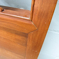 Solid Teak Art Deco Midcentury Bedside Tables Headboard Mirrored Vanity w/Stool (Each Sold Separately)