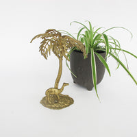Brass Palm Tree and Camel Jewelry Holder Organizer