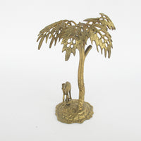 Brass Palm Tree and Camel Jewelry Holder Organizer