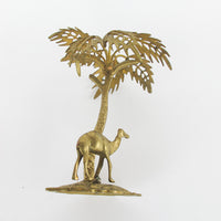 Brass Palm Tree and Camel Jewelry Holder Organizer