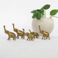 Vintage Solid Mini Brass Elephant Pack (Set of 6)