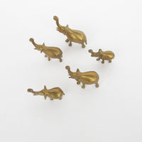 Vintage Solid Mini Brass Elephant Pack (Set of 6)