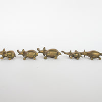 Vintage Solid Mini Brass Elephant Pack (Set of 6)
