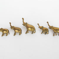 Vintage Solid Mini Brass Elephant Pack (Set of 6)