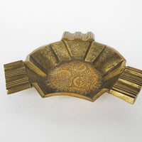 Triangular etched Brass Ashtray