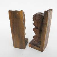 Tiki Monkeypod Wood Bookends Explorers Cove Hawaii