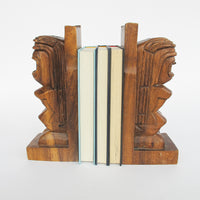 Tiki Monkeypod Wood Bookends Explorers Cove Hawaii