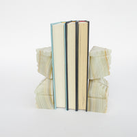 White Marble Onyx Tiki Bookends