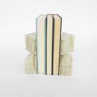 White Marble Onyx Tiki Bookends